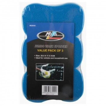 MOTOQUIP 3 PACK JUMBO WASH SPONGE