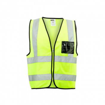DROMEX LIME ID POCKET AND ZIP REFLECTIVE VEST 2XLARGE