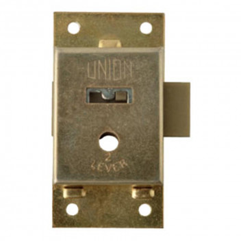UNION CUPBOARD LOCK BRASS PLATED 64MM