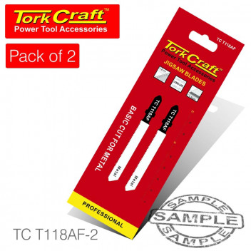 TORK CRAFT T-SHANK JIGSAW BLADE FOR METAL 1.2MM 21TPI 75MM 2PC