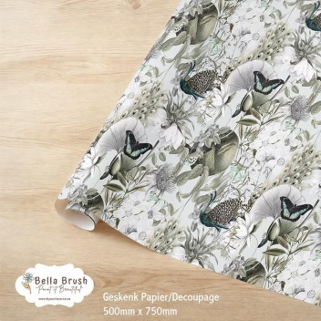 WRAPPING PAPER BUTTERFLY GARDEN 500X750MM