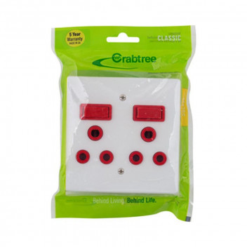 CRABTREE CLASSIC DEDICATED DOUBLE SOCKET SWITCH 100X00