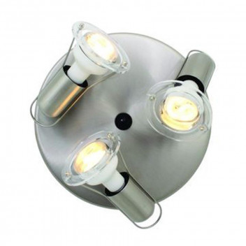 EUROLUX 3LIGHT SATIN CHROME MINI DISC SPOT LIGHT