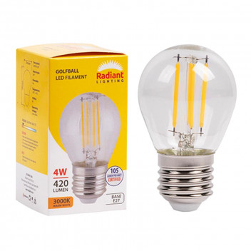 RADIANT LED FILAMENT BULB E27 4W 3000K