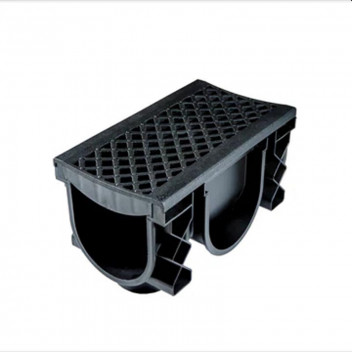 CHANNEL DRAIN QUALIDRAIN LITE BLACK 250MM GRATE SEAQUAL.