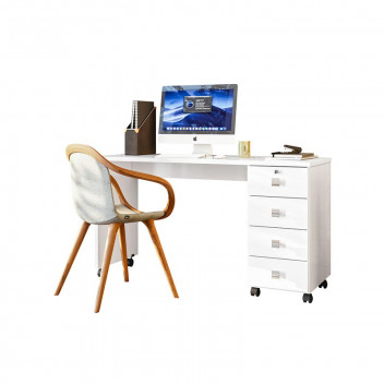 DUBAI WHITE HIGH GLOSS OFFICE DESK