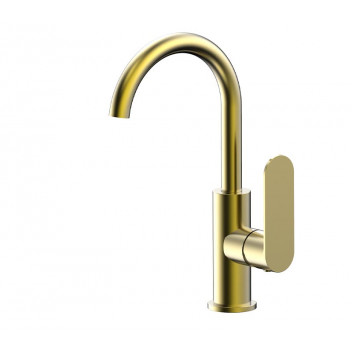 BLUTIDE SATIN BRASS GOOSENECK BASIN MIXER