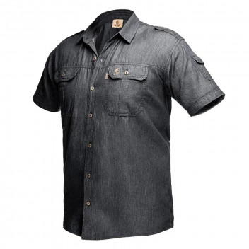 BOERBOEL 5XLARGE KALAHARI BLACK DENIM SHORT SLEEVE SHIRT