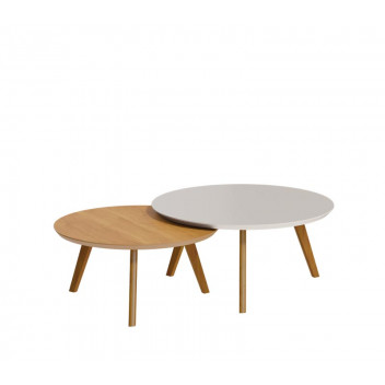 ROUND OFF WHITE (L) / NATURE (S) CLASSIC CENTRE TABLE