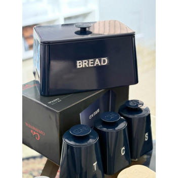 OPULENCE BLUE BREAD BIN PLUS 3 CANNISTER SET 4PIECE