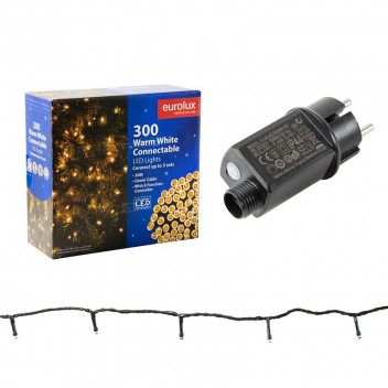 EUROLUX WARM WHITE CONNECTABLE LED STRING LIGHT 300 30M