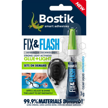 BOSTIK SUPER GLUE WITH UV LIGHT FIX AND FLASH 5G