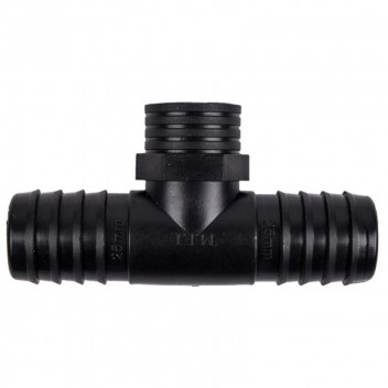 TEE REDUCE INSERT FEMALE NYLON BLACK 25MMX15MM