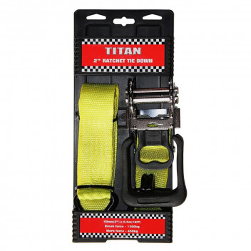 TITAN HARDWARE RATCHET TIE DOWN 2INCH YELLOW