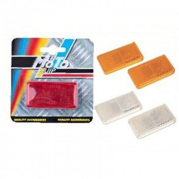 MOTOQUIP CLEAR OBLONG SELF ADHESIVE REFLECTOR (PAIR)