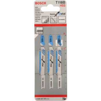 BOSCH T-SHANK HSS JIGSAW BLADES METAL 3PC MEDIUM SHEET