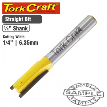 BIT ROUTER STRAIGHT 1/4INCH 6.35MM CKP201 TORK CRAFT