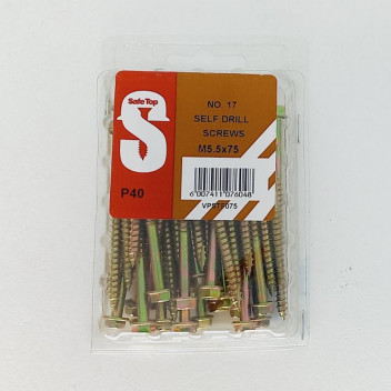 SAFETOP TIMBER SELF DRILL ROOF SCREW 5.5X75MM 40PER PACK