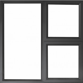 TOP & BOTTOM OPENERS FIXED RIGHT PANE CHARCOAL WINDOW 1200X1200