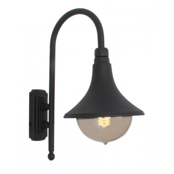 EUROLUX WALL LIGHT LANTERN CORNET DOWN FACING BLACK