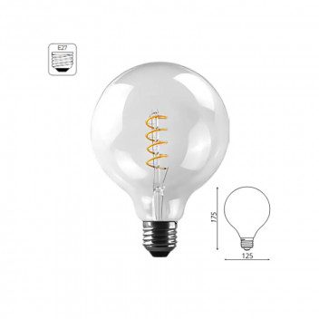 OLITE TRANSPARENT DIMMABLE E27 LED FILAMENT BULB G125 5W