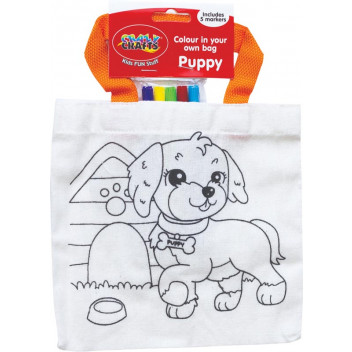 PUPPY CRAFT COLOUR YOUR OWN BAG INCLUDING 5XMARKERS 30X20CM