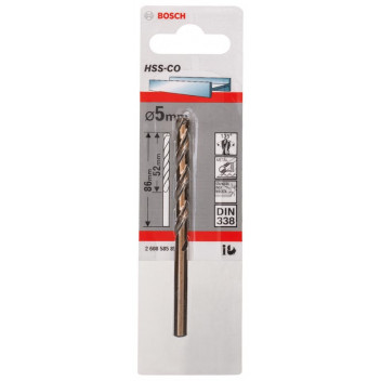 BOSCH HSS-COBALT 5 MM ï¿½86 MM DRILL BIT