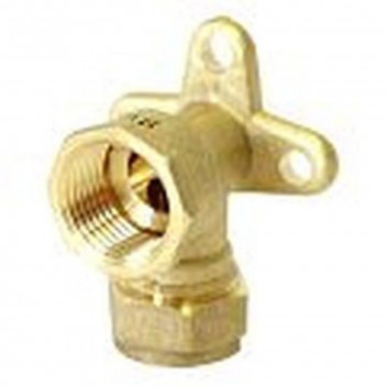 90 DEGREE WALL PLATE ELBOW BRASS COMPRESSION 15MMX1/2\"