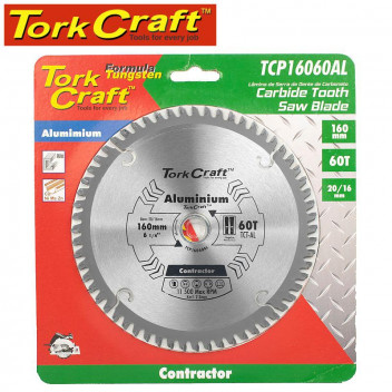 TORK CRAFT BLADE CONTRACTOR ALUM CIRCULAR SAW TCT 160 X 60T 20/16