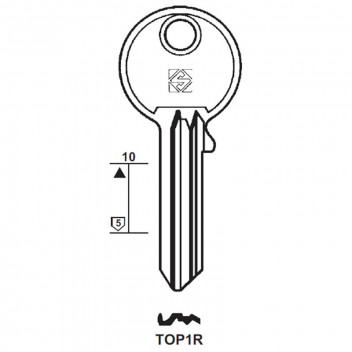 BLANK KEY AU44 ERREBI TOP1R ABUS TRICIRCLE