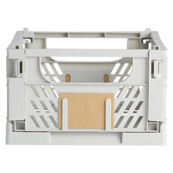 BOX STORAGE FOLDABLE LIGHT GREY 33X24.5X15CM