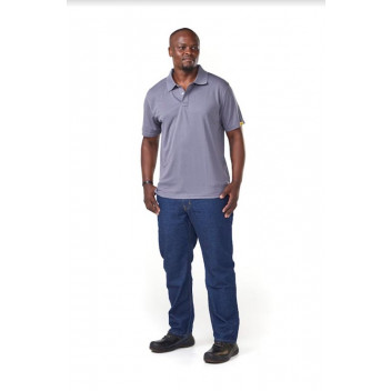 DROMEX GREY MELANGE QUICK DRY PREMIUM GOLF SHIRT SMALL