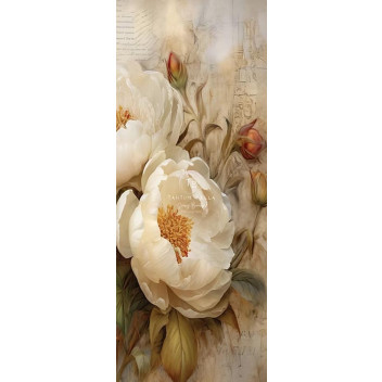 DECOUPAGE DOOR ROMANTIC PEONIES