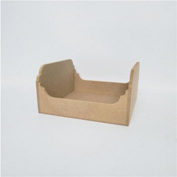WOOD SCALLOPED SERVIETTE HOLDER