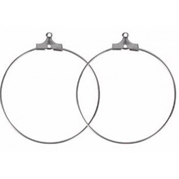 SILVER CRAFT HOOP EARRING 4CM 4PIECE