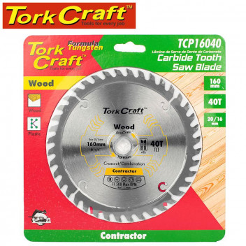 TORK CRAFT BLADE CONTRACTOR CIRCULAR SAW TCT 160 X 40T 20/16