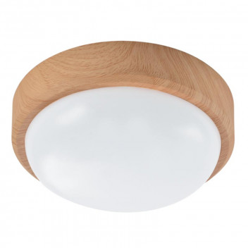 LIGHT CEILING BATHR POLYCARB CF125 LIGHT WOOD COLOUR 160MM 15W BRIGHTS