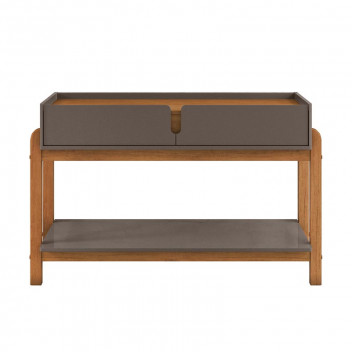 PEARL GREY HIGH GLOSS/CEDAR 2 DRAWERS LIZZ SIDEBOARD
