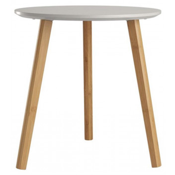 WHITE TABLE TOP WITH WOOD LEGS 40CM X 40CM