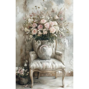 CHAIR OF ROSES DECOUPAGE A3