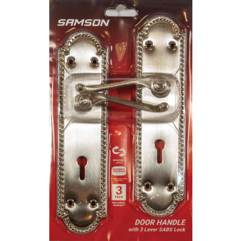 BOLTFIX SABS GEORGIAN LOCKSET SATIN NICKEL 8INCH SAMSON.
