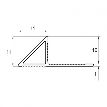 TRIANGLE EDGE MATT CHAMPAGNE TRIM DECOR  10MM X 2.5M
