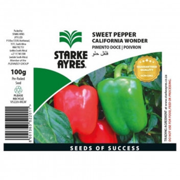 STARKE AYRES SWEET PEPPER CALIFORNIA WONDER SEED 100G