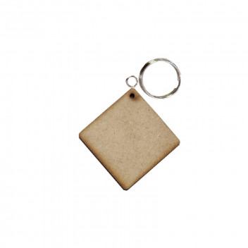 KEYRING WOODEN SQUARE 2PIECE 3CM