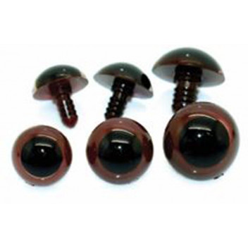 BROWN CRAFT TEDDY EYES 8MM 5PAIRS