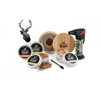SMOKING COCKTAIL KIT INCLUDING SMOKER, BLOW TORCH AND 4 FLAVOURS