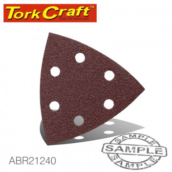 VELCRO TRIANGLE SANDING SHEET WITH HOLES 240 GRIT 94X94MM 5 PER PACK