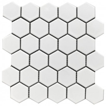 GLOBAL STONE HEXAGONAL PORCELAIN WHITE MATT 270X285MM