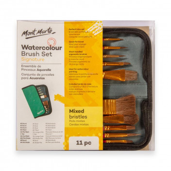 CRAFT WATERCOLOUR WALLET MIXED BRUSH 11 PIECE