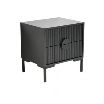 MELAMINE BLACK OPTIMA BEDSIDE TABLE 500X480X390MM